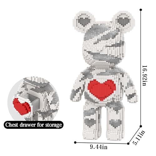 PLAYNENO Bear Micro Mini Building Block Sets for Adults, No Compatible with Lego, Building Toys for Home & Office Decor, MOC 3D Creative Model Gifts for Christmas thumbnail 4