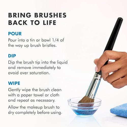 Cinema Secrets Original Blue Vanilla Makeup Brush Cleaner Solution - Professional Cleanser for Makeup Brushes - Quick-Drying, Rinse-Free Formula - Removes Stubborn Waterproof Make Up thumbnail 6