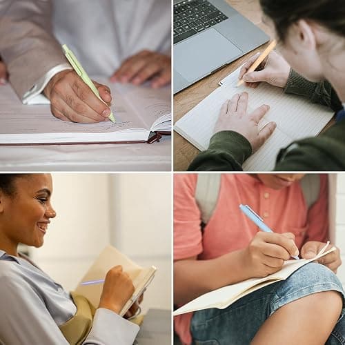 Drawdart 14-Pack Pastel Ballpoint Pens, Medium 1.0mm Black Ink, Retractable - For Smooth Writing and Journaling - 14 Pcs Pastel- Black Ink thumbnail 4