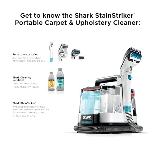 Shark StainStriker Portable Carpet/Upholstery Cleaner, 3 Tools, PX201 | For Carpet, Upholstery & Area Rugs, Stain & Odor Remover, Deep Clean Pro & OXY Formulas, 3.5" Stain, Crevice & Pet Mess Tools thumbnail 11
