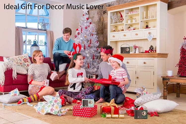 Dosmix Retro Bluetooth Speaker, Vintage Decor, Portable Wireless Bluetooth Speaker, Cute Old Fashion Style for Kitchen Desk Bedroom Office Outdoor Accessories for iPhone Android (Yellow) thumbnail 9