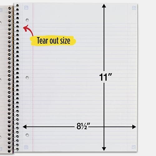 Five Star Spiral Notebook + Study App, 3 Subject, College Ruled Paper, 8-1/2" x 11", 150 Sheets, Fights Ink Bleed, Water Resistant Cover, Amethyst Purple (38746) thumbnail 3