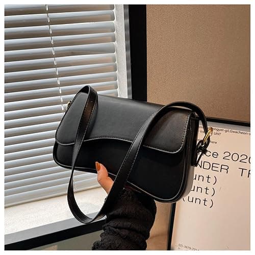 Shoulder Bag for Women Y2K Trendy Purse Vegan Leather Hobo Handbags Clutch Saddle Bag with 2 Removable Strap thumbnail 6