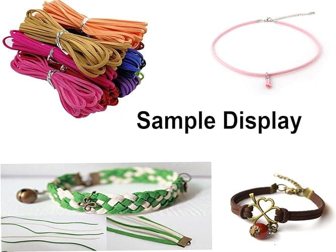 100 Yards Suede Leather Cords Leather Lace Flat Faux Suede Cord String Thread Velvet Cord for Necklace, Bracelet, Beading and DIY Crafts 20 Color Mixed thumbnail 5