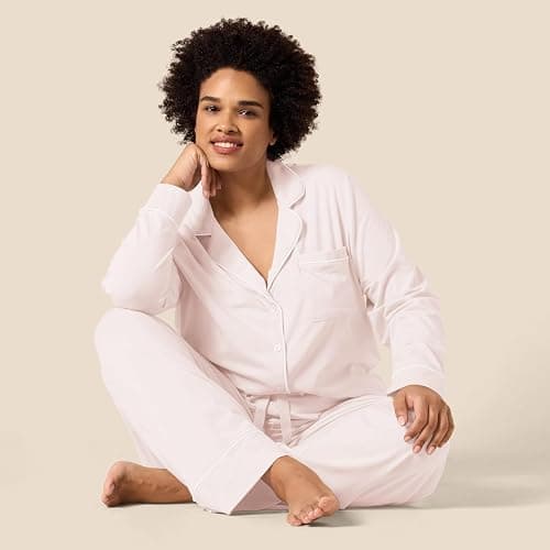 Amazon Essentials Women's Cotton Modal Long-Sleeve Shirt and Full-Length Bottom Pajama Set thumbnail 7