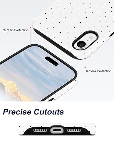 Jusy Compatible with MagSafe Polka Dot Case for iPhone XR, Cute Aesthetic Polka Dots Magnetic Phone Case, Soft TPU and Hard PC Protective Phone Cover for Women Girls (Matte) - White thumbnail 4