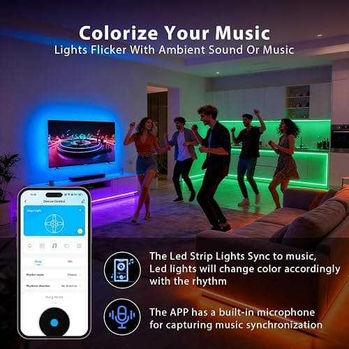 DAYBETTER LED Strip Lights 150 ft, Smart LED Lights for Bedroom, Bluetooth Led Light Strips with Remote, App Control, DIY Colors, RGB Color Changing LED Strip Lighting Music Sync, Party, Room Decor thumbnail 4