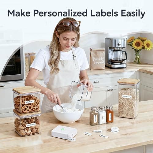 NIIMBOT D110 Upgraded Version Mini Label Maker Machine with 3 Tapes, Portable Bluetooth Thermal Printer, Sticker Labeler with Multiple Templates for Office Organization Home Kitchen School, White thumbnail 4