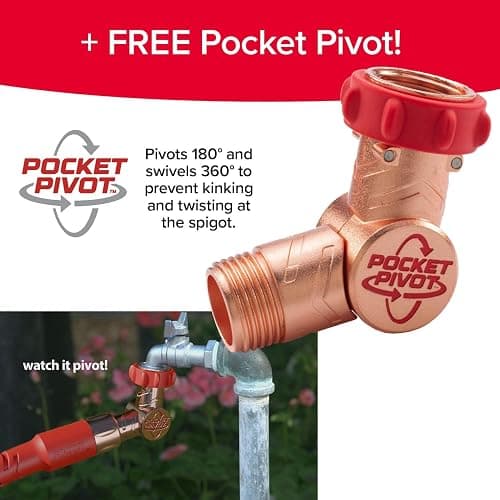 Pocket Hose Copper Head w/New Pocket Pivot Expandable Garden Hose 25 FT, AS SEEN ON TV, Swivels 360°, Advanced Tri-Tex Tubing & Force Field Jacket, 3X Stronger, Lead-Free, No-Kink, Anti-Burst w/APT thumbnail 6