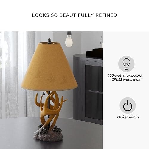 Signature Design by Ashley Derek Rustic Cabin Antler Lamp Set, 2 Count, Brown thumbnail 6