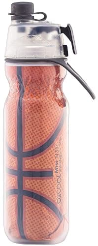 O2COOL Mist 'N Sip Misting Water Bottle 2-in-1 Mist And Sip Function With No Leak Pull Top Spout Reusable Sports Water Bottle - 20 oz (Basketball) thumbnail 3