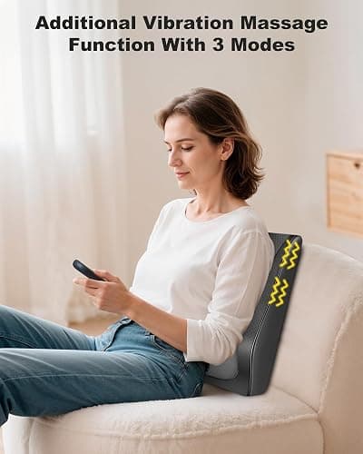 Cordless Shiatsu Neck Massager with Heat & Vibration, Back Neck Shoulder Massager For Deep Tissue, 4D Kneeding Back Massage Pillow, Rechargeable Portable Massage, Gifts for Mom,Dad thumbnail 5