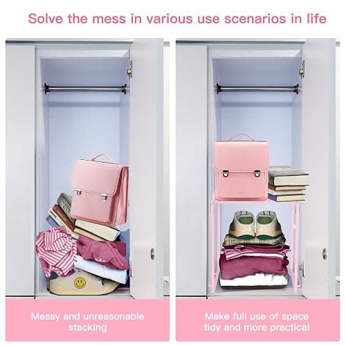 Locker Organizer and Accessories Kit, Includes Metal Locker Shelf, Magnetic Mirror, Pen Holder, Whiteboard, Markers, Magnets, Back to School Essentials Locker Decorations,Office,Gym Lockers (Pink) - Pink thumbnail 6