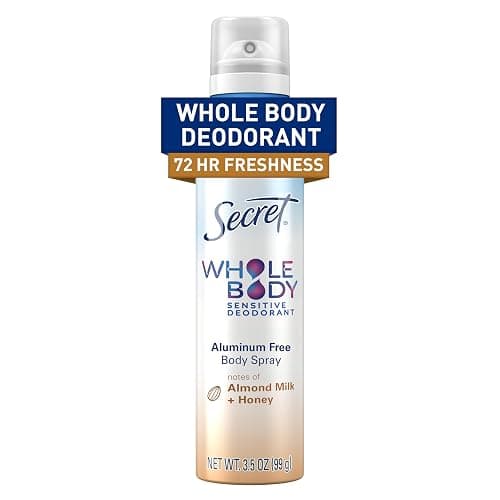 Secret Whole Body Deodorant Spray for Women, Almond Milk & Honey Scent, Aluminum Free Deodorant, 72 HR Odor Protection, 3.5oz - Image 1