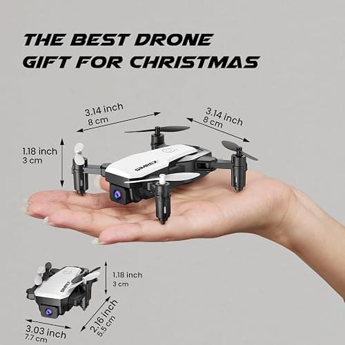 SIMREX X300C Mini Drone with Camera 720P HD FPV, RC Quadcopter Foldable Drone with Altitude Hold, 3D Flip, Headless Mode, Gravity Control and 2 Batteries, Gifts for Kids, Adults, Beginner (White) thumbnail 2