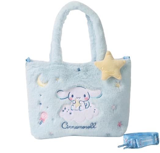 Everyday Delights Cinnamoroll Embroidered Plush Tote Bag with Strap - Image 1