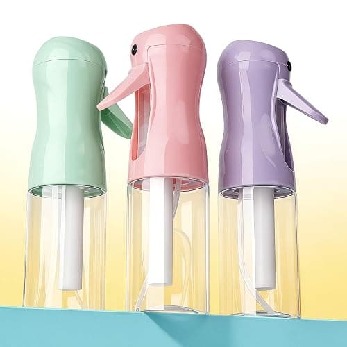 RMNJPW 3Pcs Continuous Spray Bottles For Hair,Ultra Fine Mister for Hair Styling, Plants, Cleaning, Salon, Misting & Skin Care (200ML Green+Pink+Purple) thumbnail 8