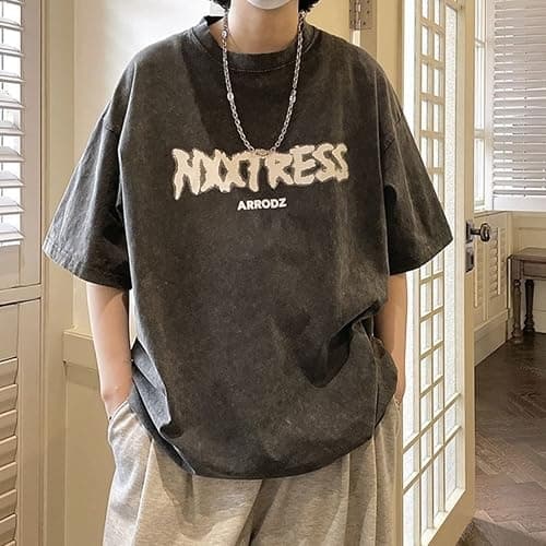 Men Y2K Korean Preppy T-Shirt Dark Academia Fashion Japanese Hiphop Short Sleeve Tops Oversize Vintage Blouse Clothes thumbnail 2