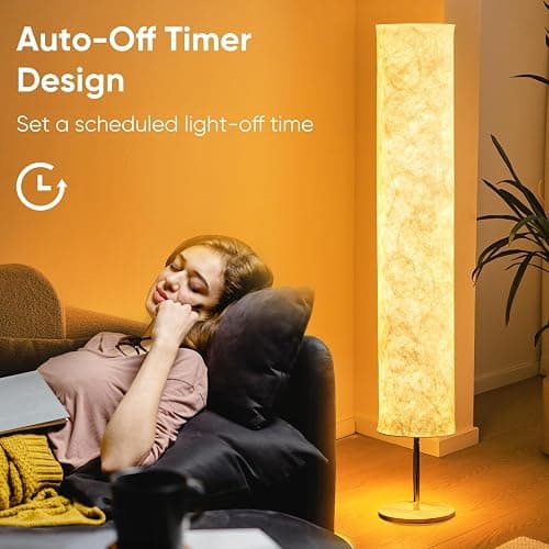 Soft Light Floor Lamp, 58 inch Simple Design Morden Slim Warm Light 3000K LED Tyvek Fabric Shade with LED Lamp for Living Room Bedroom Game Room thumbnail 6