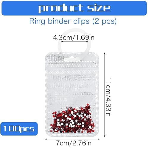 Shimmeroo 100Pcs Diamond Beads Storage Bags, Pouches for DIY Diamond Art | Reusable Jewelry Earring Painting Storage Accessories, Bead and Gem Organizer for DIY Craft, 4.33 x 2.76 Inch thumbnail 2