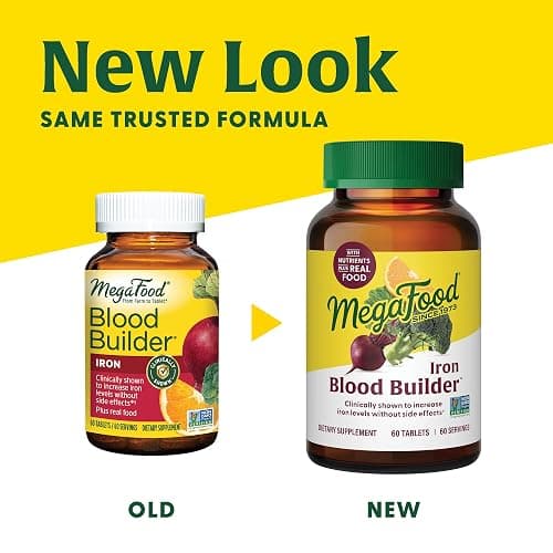 MegaFood Blood Builder Iron Supplement for Women & Men - Increase Iron Levels Without Side Effects - Combats Fatigue - with Vitamin B12, Folic Acid & Vitamin C for Absorption - Vegan - 180 Tablets thumbnail 2