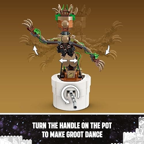 LEGO Marvel Dancing Groot, Guardians of the Galaxy Toy, Buildable Birthday Gift, Marvel Toy, Super Hero Hand-Operated Interactive Playset, Marvel Gift for Kids, Animated Groot Figure, 76297 thumbnail 3