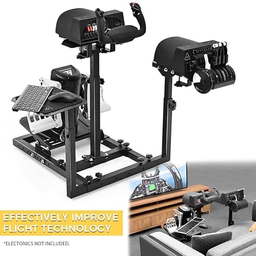 Marada Universal Flight Racing Sim Stand, Three axis adjustable, and hold mouse and keyboard, Fit for Thrustmaster Hotas Warthog/Logitech G29 G920/Honeycomb Alpha Bravo thumbnail 3