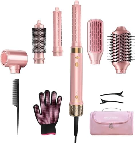 Mythsight StyleVibe 6-in-1 Air Styler, Hair Dryer & Blow Dryer Brush with Auto-Wrap Curl L/R, Fast Drying, Smooth Blowouts, Root-Lift Volume, No Heat Damage Frizz-Free Thermal Brush, Gifts for Women - Image 1