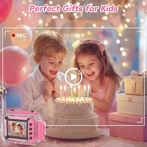 Pool Toy & Kids Underwater Camera - 99FT Waterproof Kid Action Camera 1080P Video&20MP Photo with Flip Lens, Includes 32GB Card for Diving Swimming Beach Snorkeling,Birthday Gift for Girls - GKTZ thumbnail 5