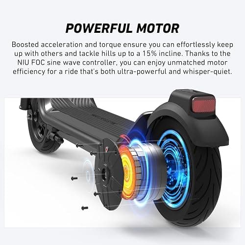 💕NIU 100P/100F/300P/300X Electric Scooter Adult - E Scooter with Suspension, 600-1000W Peak Power, 18-37.3 Miles Max Range, Top Speed 17.4-23.6MPH, Commuting E-Scooter thumbnail 3
