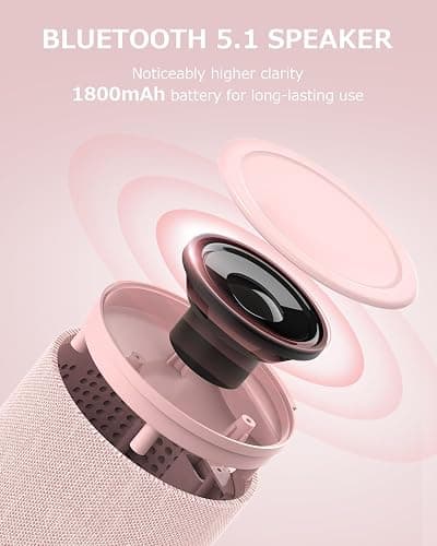 Bluetooth Speaker, Night Light, 15W Magnetic Fast Charging for Apple, Pink | 2 in 1 Wireless Charging Station for iPhone 17/16/15/14/13/12 Series, AirPods Pro 2/4/3/2（Gift Ideal） thumbnail 5