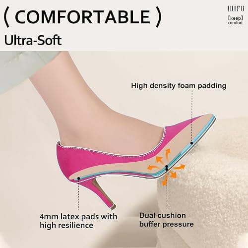 IDIFU IN3 High Heels Pumps Closed Toe Heels Women's Pumps Stiletto Pointed Toe Dress Shoes Wedding Prom Bridal Work Office Bride Guest Trendy Dressy Fashion Comfortable Pump Shoes thumbnail 3
