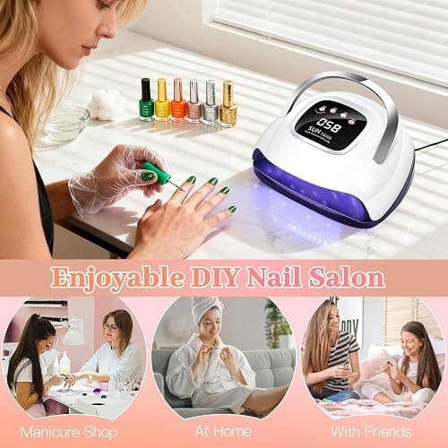 LKE UV Nail Lamp Nail Dryer 220W Professional UV LED Nail Lamp Led Nail Lamps for Gel with 4 Timers-Auto Sensor UV Lamp for Gel Nails Detachable Curing Lamp Gel Nail Polish for Home and Salon thumbnail 6