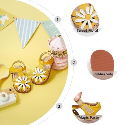 Otter MOMO Girls Open Toe Princess Flat Sandals with Comfort Sole Summer Sandals thumbnail 6
