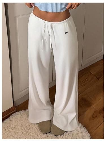 SOLY HUX Women's Drawstring Sweatpants Low Rise Baggy Wide Leg Pants with Pockets thumbnail 6