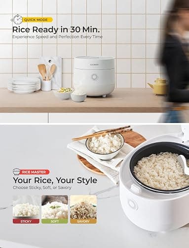 CUCKOO Micom Rice Cooker 6-Cup Uncooked / 12-Cup Cooked with Nonstick Inner Pot, Versatile Rice Maker with 9 Menu Options, Fuzzy Logic Technology, Auto Clean, Quick Rice Mode, White (CR-0675FW) thumbnail 6