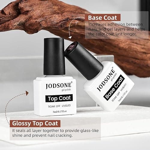 JODSONE 10 Colors Gel Nail Polish Set with Base Coat & Top Coat White Pink Purple and Red Gel Polish for All Seasons Girl's Holiday Gift thumbnail 8