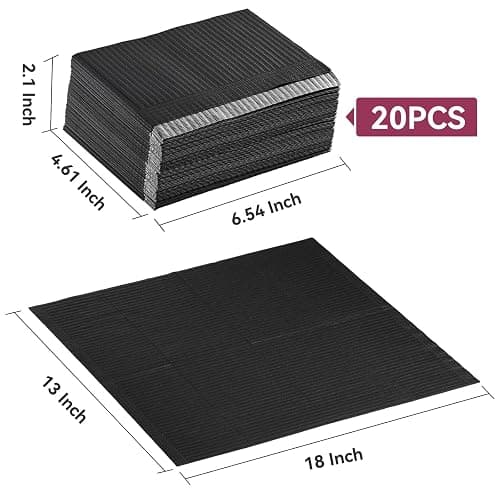 Makartt Disposable Nail Mats: 20 Pcs Foldable 3 Ply Waterproof Nail Art Table Mats, 13 x 18 in Absorbent Manicure Desk Pads for Salon Manicure Tattoo, Black thumbnail 6
