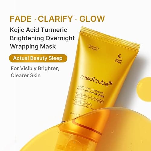 medicube Wrapping Mask Kojic Acid, Turmeric, Vitamin C Overnight Peel Off Facial Mask | Brighten & Defends Against Skin Stress for a Clear, Glowing Complexion | Korean Skin Care, 2.53 fl.oz thumbnail 2