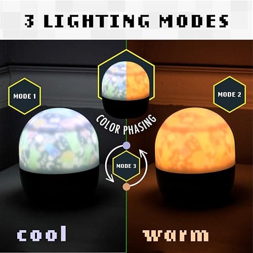 Paladone Minecraft Officially Licensed Creeper & Steve Projector Night Light, Gamer Projection Lamp Accessory, Minecraft Sounds, Gaming Bedroom Decor for Kids Mood Lighting with 4 Projector Sheets thumbnail 2