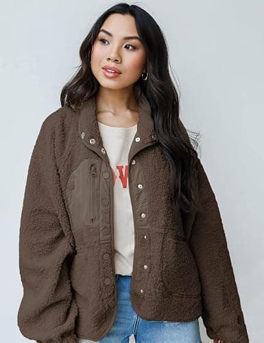 Aoang Womens Winter Coats Casual Lapel Long Sleeve Fleece Faux Fur Jacket thumbnail 3