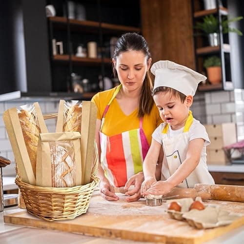YIMITEE 150 Pack Paper Bread Bag with Window, 18"x7"x2" Long French Bread Bag, Brown Kraft Baguette Bags, Loaf Storage Packing Sacks Biscuits Packaging for Homemade, Bakery, Coffee Bar thumbnail 7