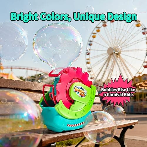 Bubble Machine for Toddlers Kids & Pets, with 8oz Safe Solution, Extra Large & Bubbles in Bubble Maker, Children & Pets Dog Toys Gift, Indoor/Outdoor Birthday Wedding Party Bubble Blower thumbnail 8