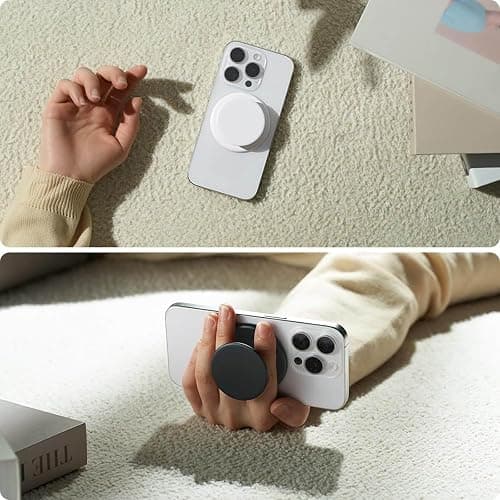 Magnetic Phone Grip Compatible with Magsafe，Collapsible Mobile Phone Stand Holder for Smartphone Tablet Cell Phone Accessory - Clear thumbnail 2