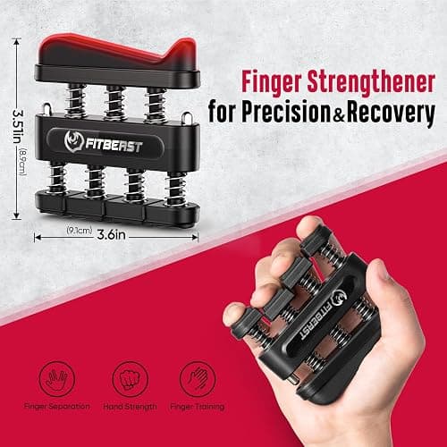 FitBeast Grip Strength Trainer, Hand Gripper Strengthener Kit - 6 Pack with Adjustable Resistance Forearm Strengthener, Forearm Exerciser and Massage Balls for Hand Therapy, Grip Training thumbnail 4
