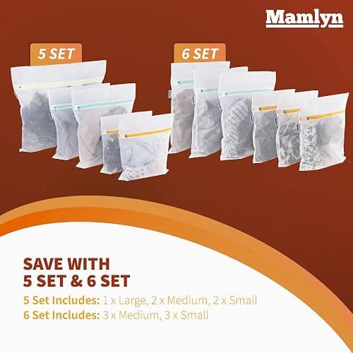 Mamlyn Mesh Laundry Bag for Delicates, Wash Bag for Underwear and Lingerie, Makeup Organizer Bag (1 Large, 2 Medium, 2 Small) thumbnail 8