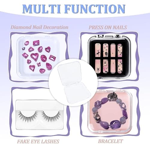 Press on Nail Box,30 Sets Display Case Artificial Nails Display Storage Box with 60 Pcs Adhesive Double Sided Tape Press On Nail Packaging for Nail Salon thumbnail 4