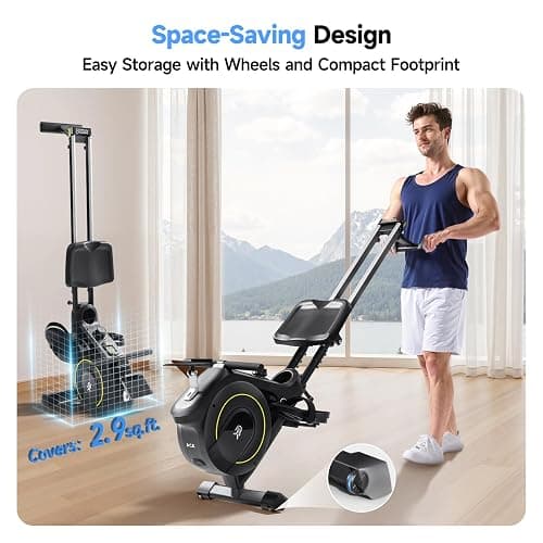 Rowing Machine for Home, 350 LB Capacity, 16-Level Silent Resistance, Magnetic Rowing Machines for Home Foldable, Full-Body Workout Compact Rowing Machine for Cardio & Strength with APP Support thumbnail 6