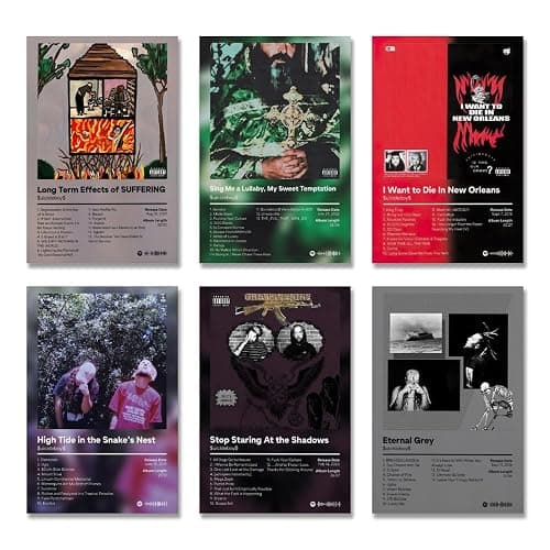 LunarWhisper Suicid Poster boys Music Album Cover Signed Limited Print Canvas Posters Set of 6 for Living Room Bedroom Decoration Fans Pictures Gift Unframed12x18inch, style-4 - Image 1