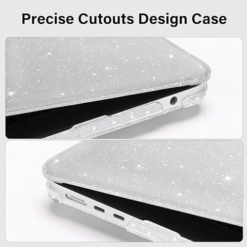 MOSISO Compatible with MacBook Air 13 inch Case 2025 2024 2023 2022 M4 A3240 M3 A3113 M2 A2681, Sparkly Glitter Hard Shell&Keyboard Cover&Screen Film&Pouch for MacBook Air 13.6 inch Case, Transparent thumbnail 4